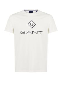 Футболка из хлопка с логотипом бренда Gant