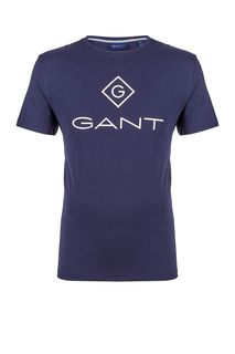 Футболка из хлопка с логотипом бренда Gant