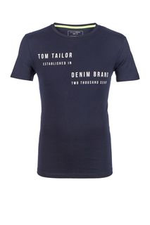 Хлопковая футболка с круглым вырезом Tom Tailor Denim