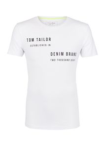 Хлопковая футболка с круглым вырезом Tom Tailor Denim