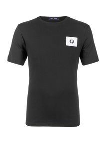 Черная хлопковая футболка с короткими рукавами Fred Perry