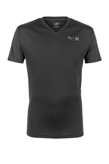 Черная спортивная футболка с треугольным вырезом Puma