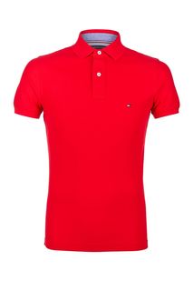 Красная футболка поло из хлопка Tommy Hilfiger