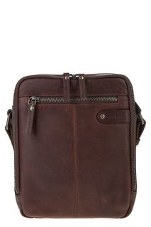 Кожаная сумка с текстильным плечевым ремнем Gianni Conti