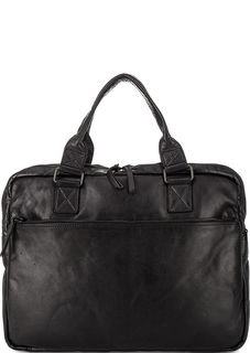 Черная кожаная сумка со съемным плечевым ремнем Gianni Conti