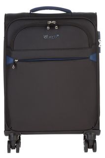 Черный чемодан на колесах с карманами Flight Verage