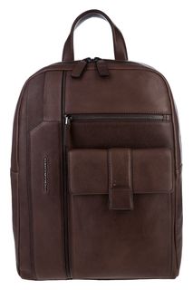 Вместительный кожаный рюкзак с отделениями для ноутбука и планшета Piquadro