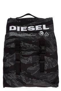 Вместительный текстильный рюкзак в полоску Diesel