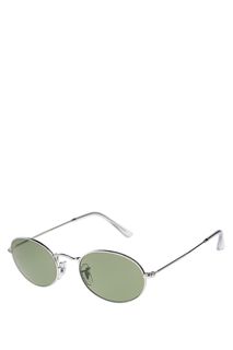Очки в оправе серебристого цвета Oval Ray Ban