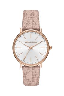 Часы с монограммой бренда на ремешке Pyper Michael Kors