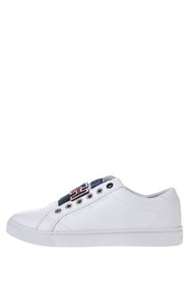 Белые кеды с нашивками на липучках Tommy Hilfiger