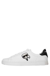 Белые кожаные кеды на шнуровке Karl Lagerfeld