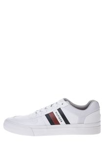 Белые кеды с текстильными вставками Tommy Hilfiger