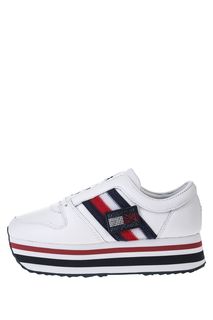 Кроссовки на платформе со съемными нашивками Tommy Hilfiger