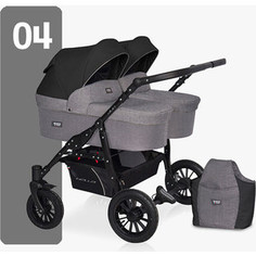 Коляска для двойни 2 в 1 Riko Basic SAXO 04 графит-чёрный