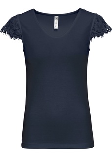 Футболка с кружевными рукавами Bonprix