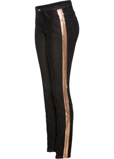 Джинсы с блестящими лампасами Bonprix