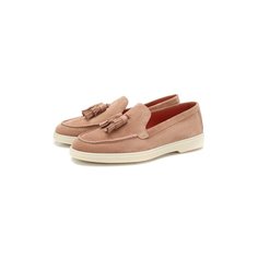 Замшевые лоферы Santoni