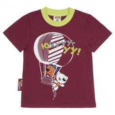 Футболка для мальчика Lucky Child МИ-МИ-МИШКИ бордовая 80-86