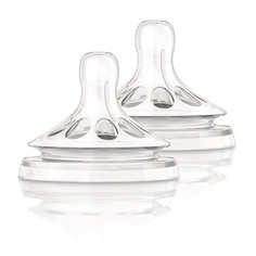 Соска Philips Avent Natural из силикона с медленным потоком 0+ 2 шт