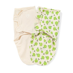 Конверт Summer Infant на липучке SwaddleMe Organic Яблоки S/M 2 шт