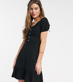 Черное платье мини со спущенными плечами ASOS DESIGN Tall-Черный