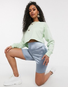 Атласные шорты-леггинсы ASOS DESIGN-Синий