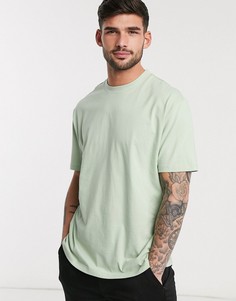 Зеленая свободная футболка из органического хлопка с круглым вырезом ASOS DESIGN-Зеленый
