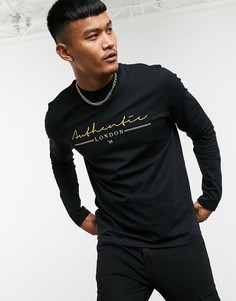 Лонгслив с принтом ASOS DESIGN-Черный