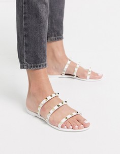 Белые сандалии из гибкого пластика с заклепками Public Desire-Белый