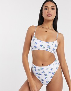 Плавки бикини с завышенной талией и цветочным принтом Missguided-Мульти