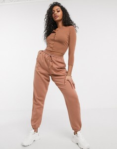 Светло-коричневые джоггеры от комплекта в стиле oversized от Missguided-Светло-коричневый