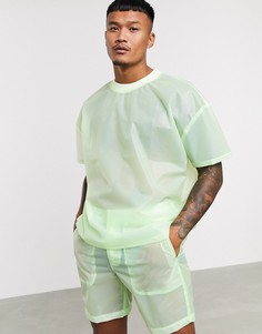 Зеленая прозрачная oversized-футболка от комплекта ASOS DESIGN-Зеленый