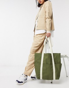 Сумка-шопер цвета хаки ASOS DESIGN-Зеленый