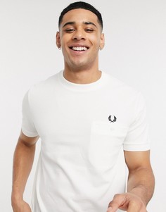 Белая футболка из пике с карманом Fred Perry-Белый