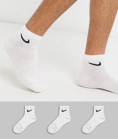 Набор из 3 пар белых носков до щиколотки Nike Training-Белый