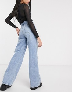 Выбеленные широкие джинсы Topshop-Синий