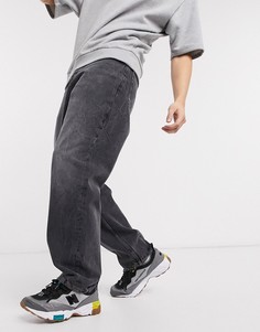 Черные выбеленные свободные джинсы ASOS DESIGN-Черный