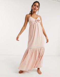 Розовое пляжное платье макси с узлом Accessorize-Розовый