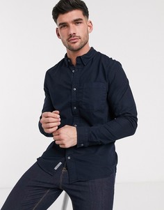 Темно-синяя рубашка с карманом на груди River Island-Темно-синий