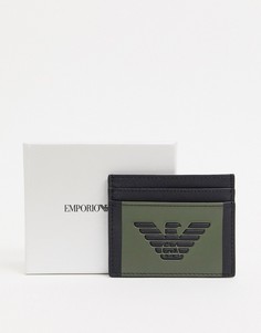 Кошелек для карт в стиле колор блок с логотипом Emporio Armani-Черный