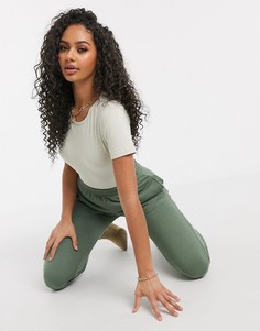Боди песочного цвета с круглым вырезом Missguided-Бежевый
