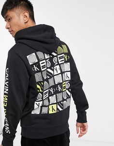 Худи черного цвета с принтом Calvin Klein Jeans-Черный