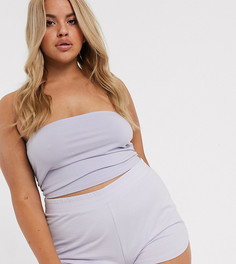 Лавандовые короткие шорты от комплекта ASOS DESIGN Curve-Фиолетовый