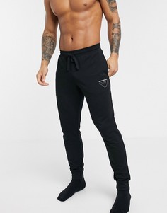 Черные джоггеры для дома с логотипом Emporio Armani Loungewear-Черный