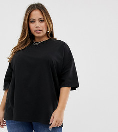 Черная выбеленная oversize-футболка ASOS DESIGN Curve-Черный