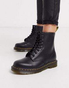 Классические ботинки с 8 парами люверсов Dr Martens Smooth 1460-Черный