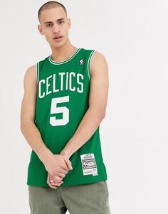 Зеленая трикотажная майка с логотипом команды "Boston Celtics" и надписью "Kevin Garnett" Mitchell & Ness NBA-Зеленый