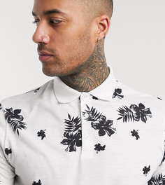 Поло с цветочным принтом ASOS DESIGN Tall-Белый