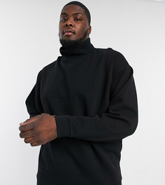 Черный oversized-свитшот с воротом-трубой ASOS DESIGN Plus